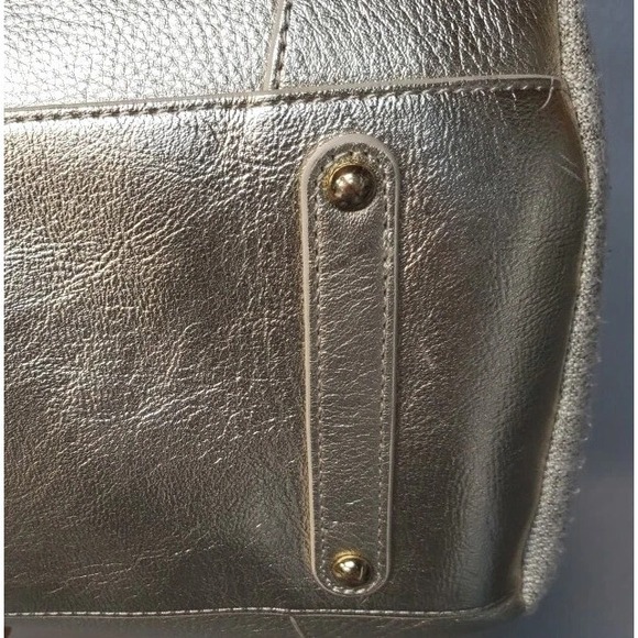 Pottery Barn Kid's Linen Classic Diaper Bag Trendy Linen Gold MSRP $199 - Picture 6 of 16